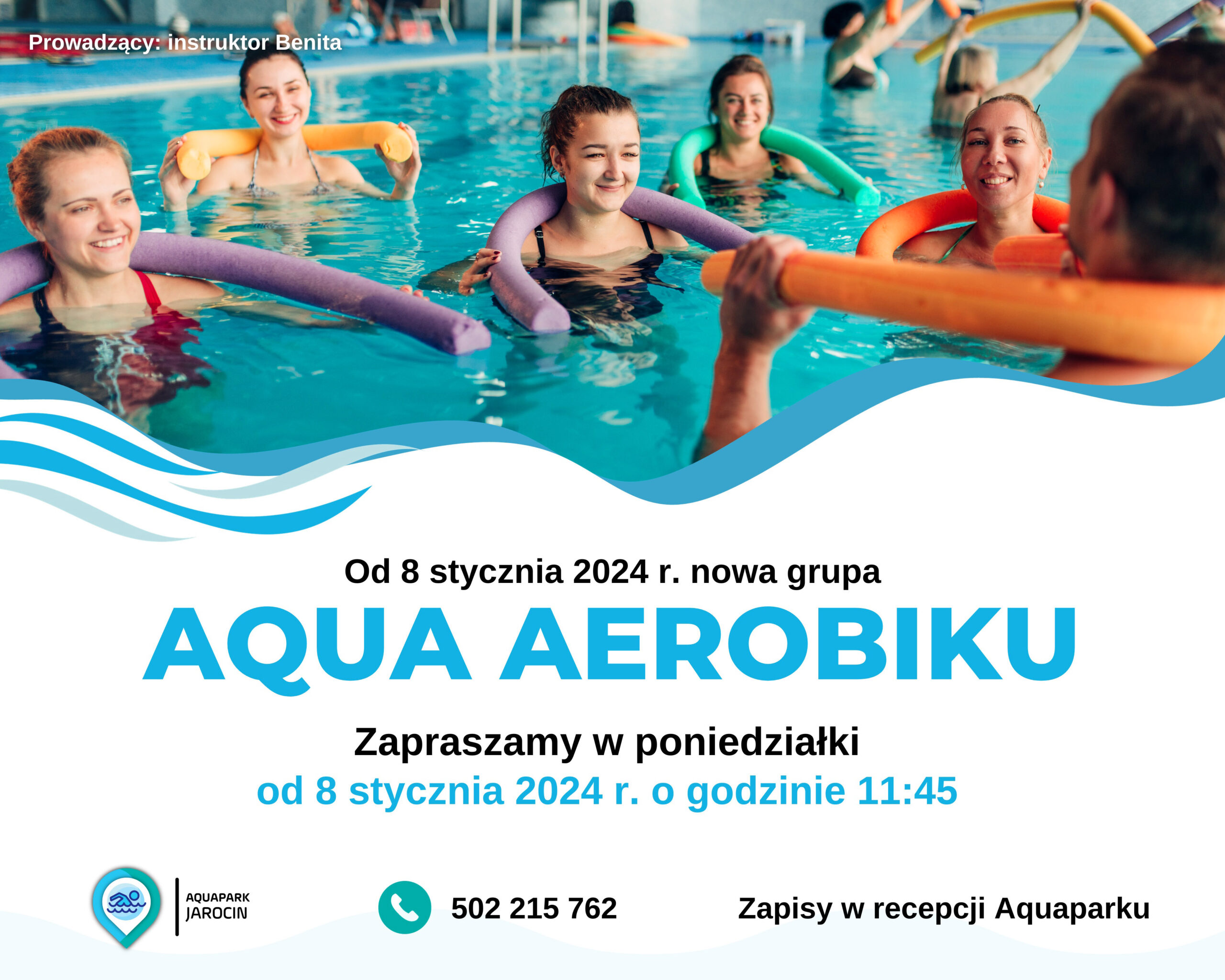 Nowa grupa Aqua aerobiku poniedziałki 11:45