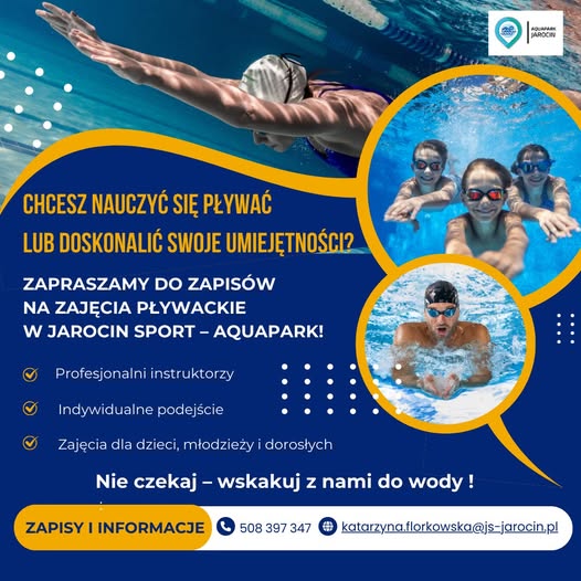 Indywidualne lekcje pływania w Aquapark Jarocin !